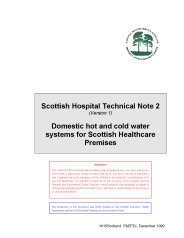 Domestic hot and cold water systems for Scottish healthcare premises