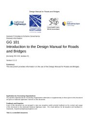 Introduction to the Design manual for roads and bridges (formerly GG 101 revision 0). Version 0.1.0