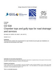 Drainage design. Chamber tops and gully tops for road drainage and services (formerly HA 104/09, IAN 196/17, IAN 197/17)