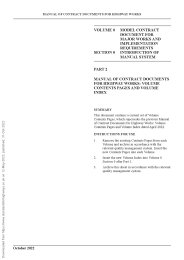 Manual of contract documents for highway works: Volume contents pages and volume index. October 2022