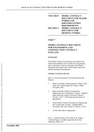 Model contract document for engineering and construction contract - England. November 2001