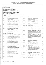 Specification for highway works (Amendment October 2022). Series 800 Road pavements - Unbound, cement and other hydraulically bound mixtures