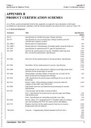 Specification for highway works (Amendment October 2022). Appendix B Product certification schemes