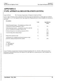 Specification for highway works (Amendment October 2022). Appendix E Type approval/registration/listing