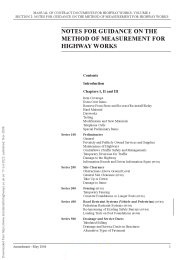 Bills of quantities for highway works (Amendment May 2009). (March 1998 edition, incorporating amendments up to and including May 2009). Section 2 Notes for guidance on the method of measurement for highway works