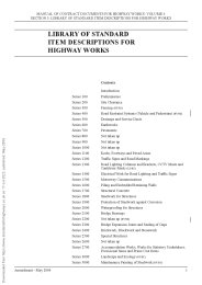 Bills of quantities for highway works (Amendment May 2009). (March 1998 edition, incorporating amendments up to and including May 2009). Section 3 Library of standard item descriptions for highway works