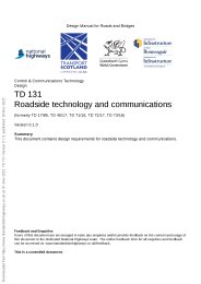 Control and communications technology. Design. Roadside technology and communications (formerly TD 17/85, TD 45/17, TD 71/16, TD 72/17, TD 73/16). Version 0.1.0