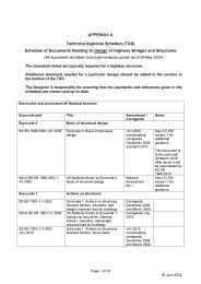 Appendix A. Technical Approval Schedule (TAS). Schedule of documents relating to design of highway bridges and structures. (All documents are taken to include revisions current as of 09 May 2024)