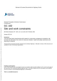 Site and work constraints (formerly Clauses 107, 109, 113, 121 and 124 of Series 100). Version E/1.0.0