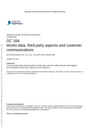 Works data, third party aspects and customer communications (formerly Clauses 110, 111, 112, 115 and 116 of Series 100). Version E/1.0.0