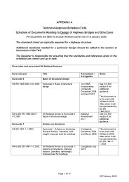 Appendix A. Technical Approval Schedule (TAS). Schedule of documents relating to design of highway bridges and structures. (All documents are taken to include revisions current as of 19 January 2026)