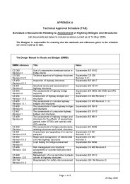 Appendix A. Technical Approval Schedule (TAS). Schedule of documents relating to assessment of highway bridges and structures. (All documents are taken to include revisions current as of 14 May 2026)