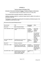 Appendix A. Technical Approval Schedule (TAS). Schedule of documents relating to design of highway bridges and structures. (All documents are taken to include revisions current as of 14 May 2026)