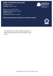 2022-based population projections for Northern Ireland