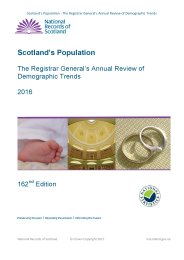 Scotland's population. The Registrar General's annual review of demographic trends. 2016