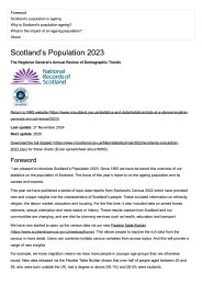 Scotland's population 2023. The Registrar General's annual review of demographic trends