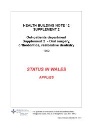 Out-patients department. Supplement 2 - Oral surgery, orthodontics, restorative dentistry (Welsh version)