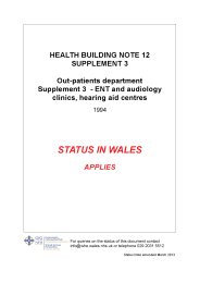 Out-patients department. Supplement 3 - ENT and audiology clinics, hearing aid centres (Welsh version)
