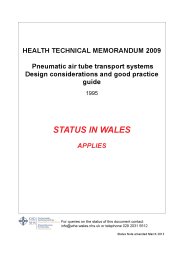 Pneumatic air tube transport systems. Design considerations and good practice guide (Welsh version)