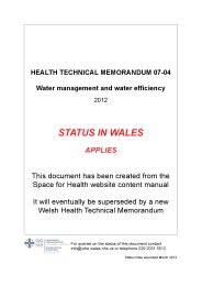 Water management and water efficiency – best practice advice for the healthcare sector (Welsh version)