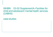 WHBN 03-02: supplement A - facilities for child and adolescent mental health services (CAMHS) case studies