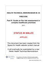 Firecode - guide on fire risk assessment in complex healthcare premises (Welsh version)