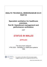 Heating and ventilation systems. Specialised ventilation for healthcare premises. Operational management and performance verification (Welsh version) (Awaiting copyright clearance for latest edition)