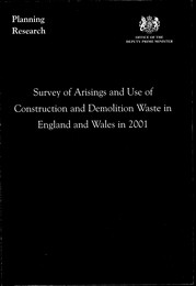 Survey of arisings and use of construction and demolition waste in England and Wales in 2001