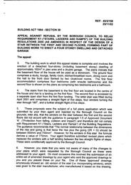 Refusal by the Borough Council to relax requirement K1 (stairs ladders and ramps) in respect of the design of a stair between the first and second floors, forming part of building work to erect a four storey dwelling and detached garage