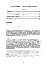 Generalised land use classification statistics