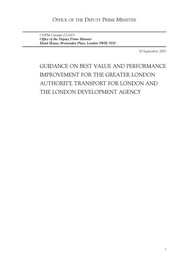 Guidance on best value and performance improvement for the Greater London Authority, Transport for London and the London Development Agency