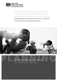 Community involvement in planning: the Government's objectives