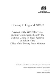 Housing in England 2001/2