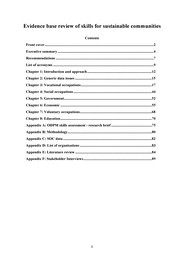 Evidence based review of skills for sustainable communities