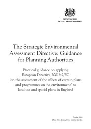 Strategic environmental assessment directive: guidance for planning authorities