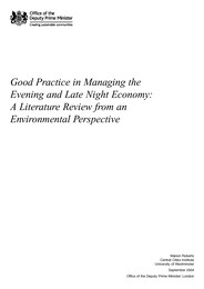 Good practice in managing the evening and late night economy: a literature review from an environmental perspective