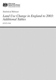 Land use change in England to 2003: additional tables (LUCS 19A)