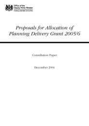 Proposals for allocation of planning delivery grant 2005/6