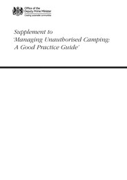 Supplement to 'managing unauthorised camping: a good practice guide'