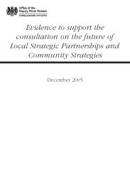 Evidence to support the consultation on the future of local strategic partnerships and community strategies