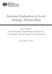 National evaluation of local strategic partnerships - issues paper: local strategic partnerships, multi-level governance and economic development