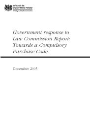 Government response to law commission report: towards a compulsory purchase code