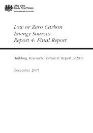 Low or zero carbon energy sources - report 4: final report