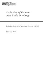 Collection of data on new build dwellings