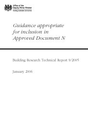 Guidance appropriate for inclusion in Approved Document N