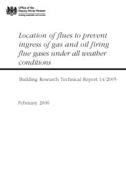 Location of flues to prevent ingress of gas and oil firing flue gases under all weather conditions