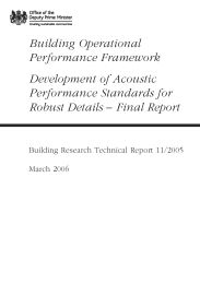Building operational performance framework: development of acoustic performance standards for robust details - final report