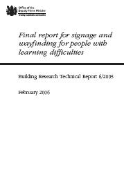 Final report for signage and wayfinding for people with learning difficulties
