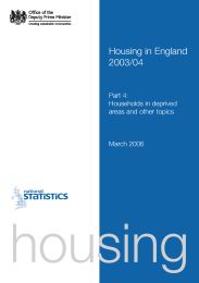 Housing in England 2003/4 - part 4: households in deprived areas and other topics