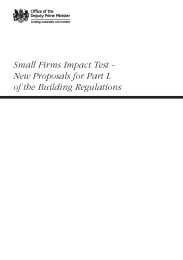 Small firms impact test - new proposals for Part L of the Building regulations